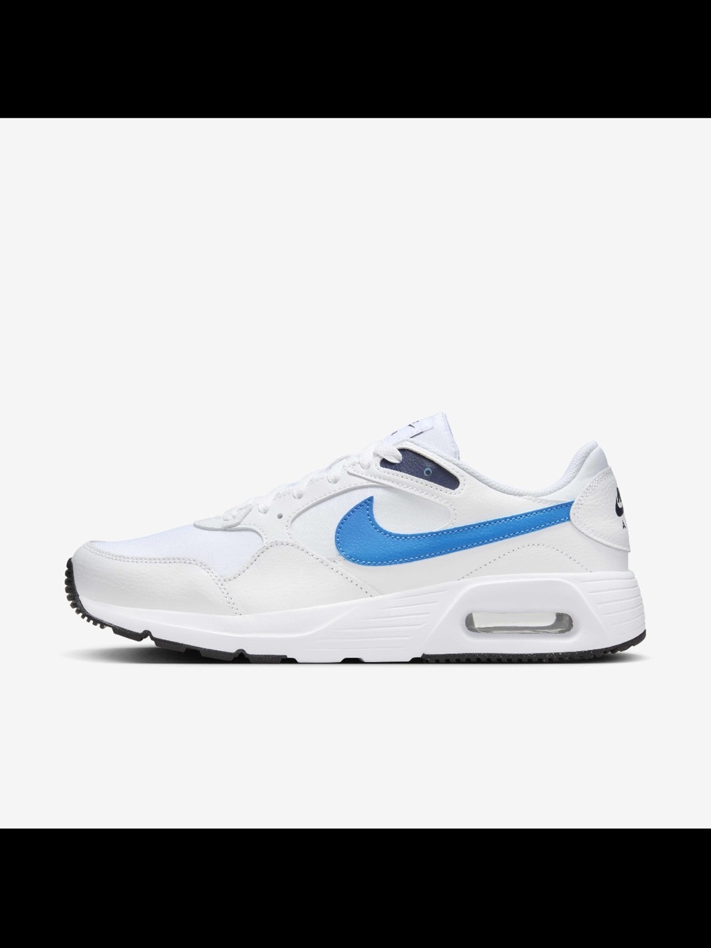 Nike White Air Max Sneaker with Blue Swoosh